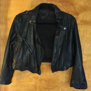 Muuba black cropped leather jacket